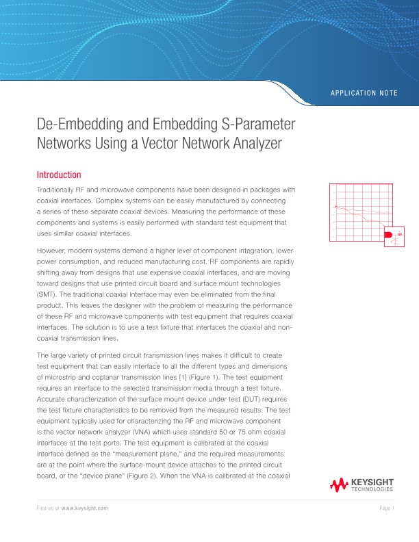 De-Embedding and Embedding S-Parameter Networks Using a Vector Network Analyzer