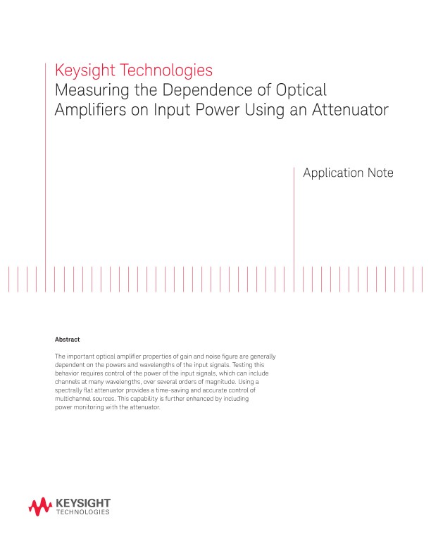 Optical Amplifier Test Solution Using an Attenuator