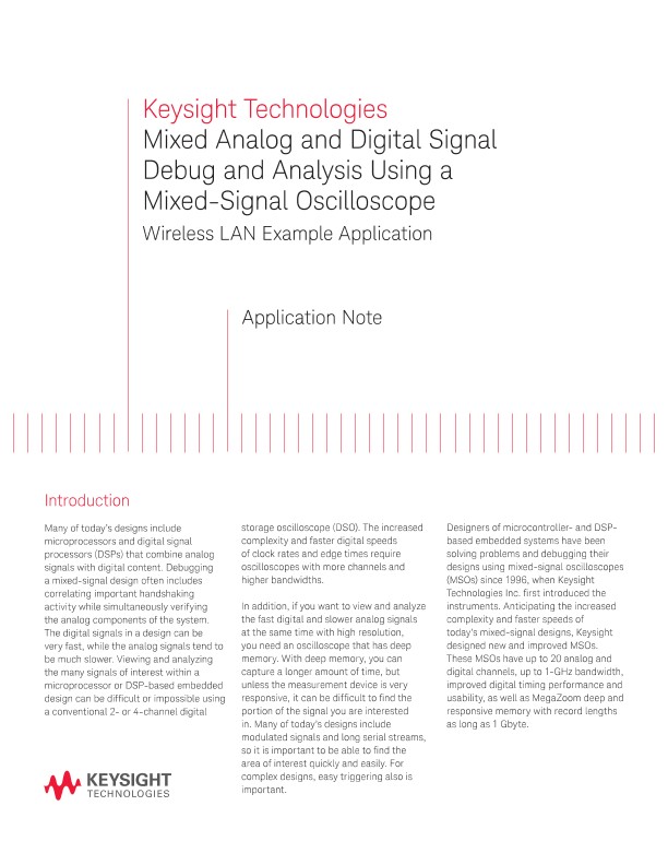Mixed Signal Debug Using a Mixed-Signal Oscilloscope