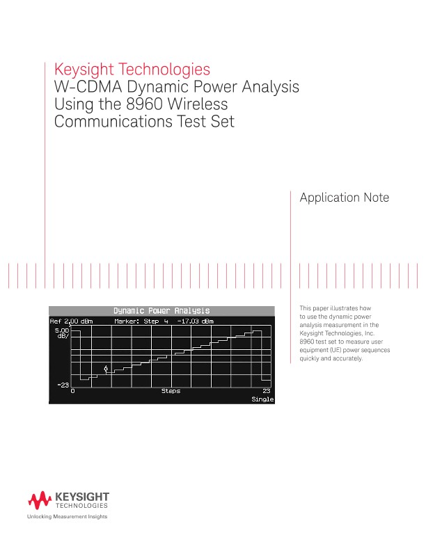 W-CDMA Dynamic Power Analysis Using the 8960