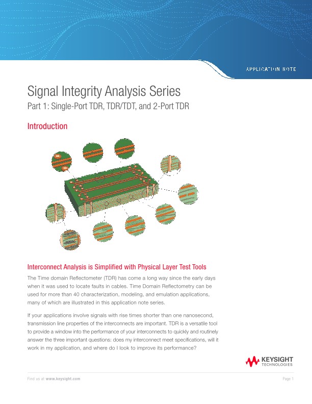 Signal Integrity Analysis Series Part 1: Single-Port TDR, TDR/TDT, and 2-Port TDR