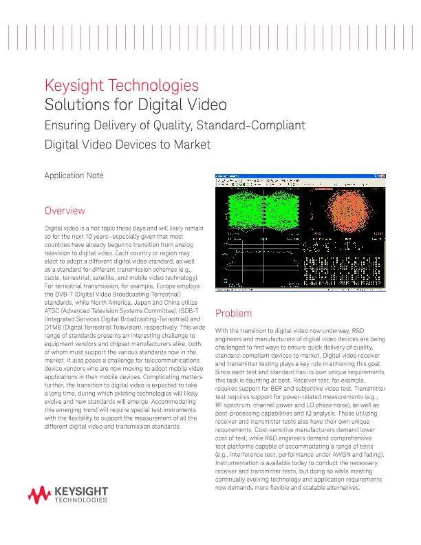 Solutions for Digital Video