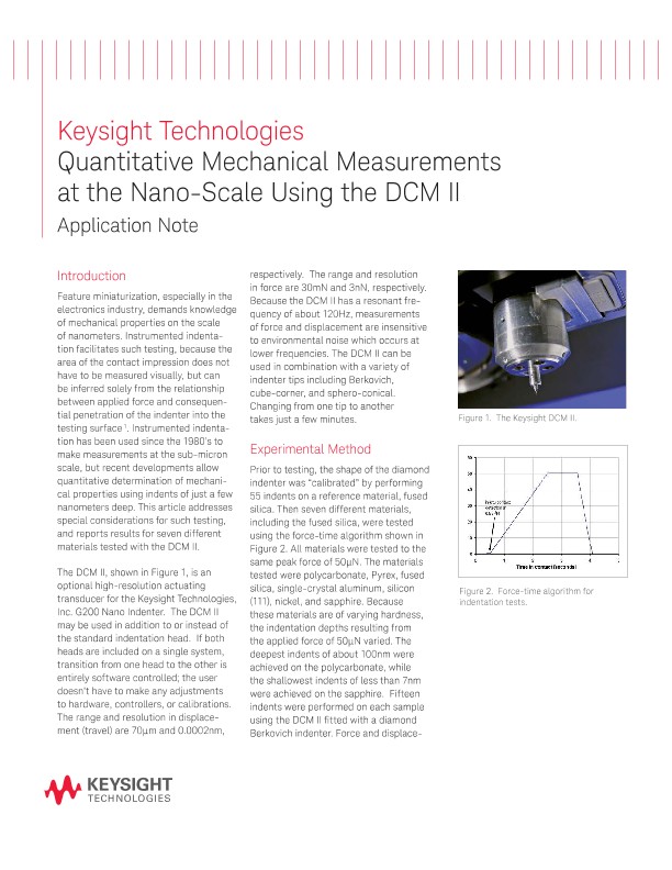 Quantitative Mechanical Measurements at the Nano-Scale