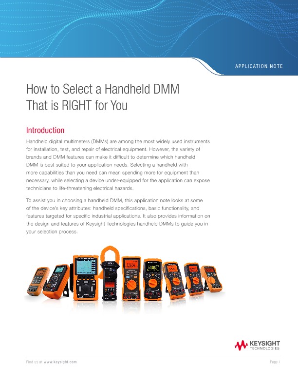 How to Select a Handheld DMM That is RIGHT for You