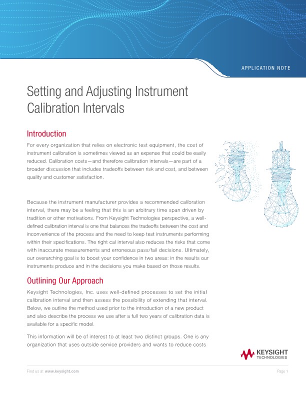 Setting and Adjusting Instrument Calibration Intervals