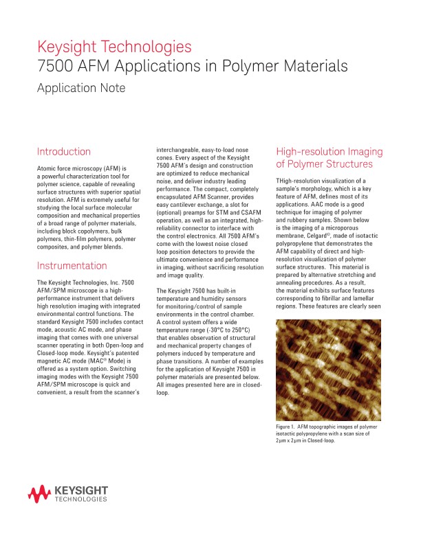 7500 AFM Applications in Polymer Materials 