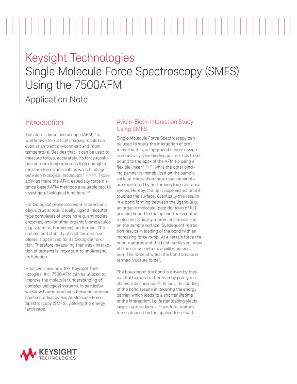 AFM Single Molecule Force Spectroscopy (SMFS)