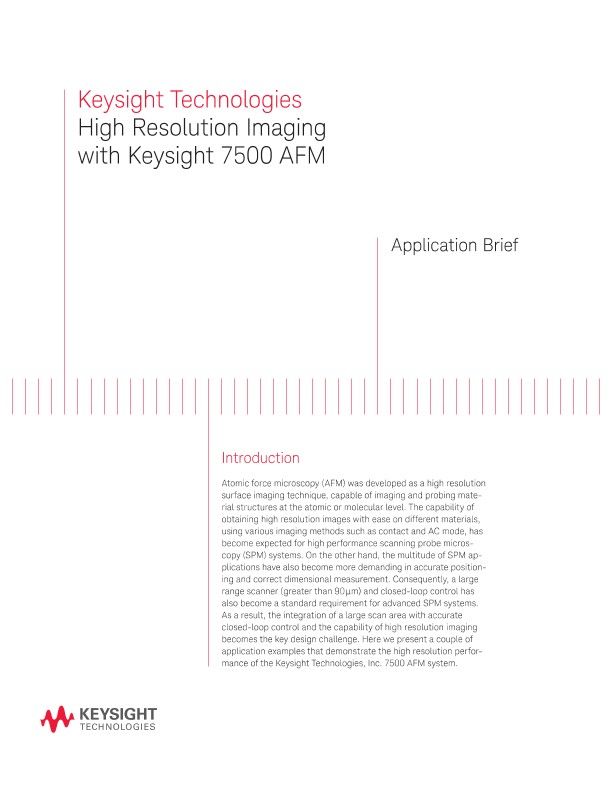 High Resolution Imaging with the 7500 AFM System