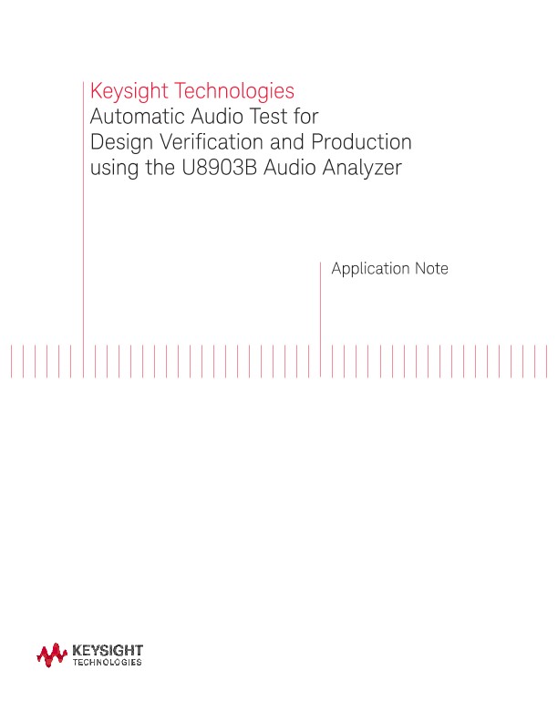 Automatic Audio Test Using U8903B Audio Analyzer