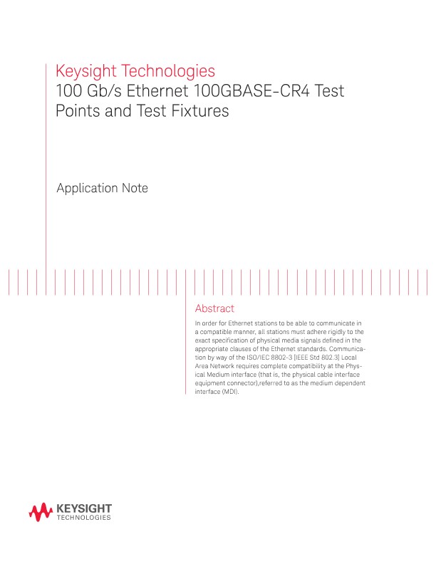 100GBASE-CR4 Test Points and Test Fixtures