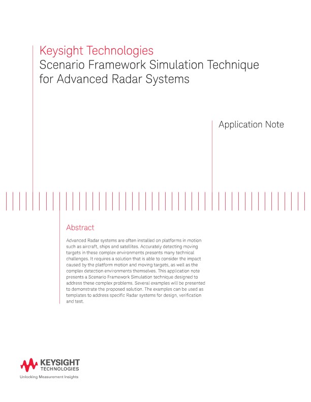 Scenario Framework Simulation Technique for Advanced Radar Systems