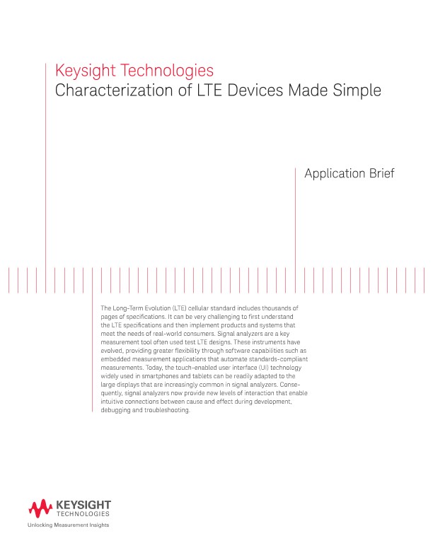Characterization of LTE Devices Made Simple