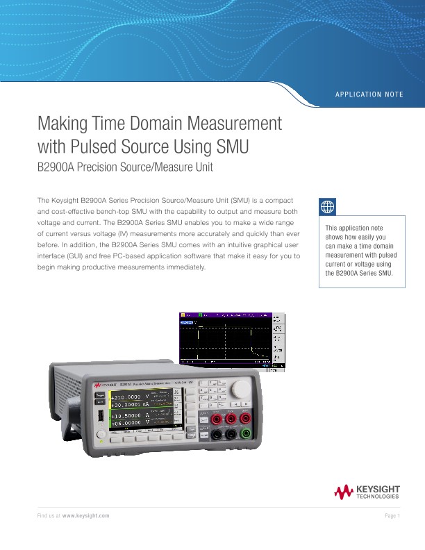 Making Time Domain Measurement with Pulsed Source Using SMU