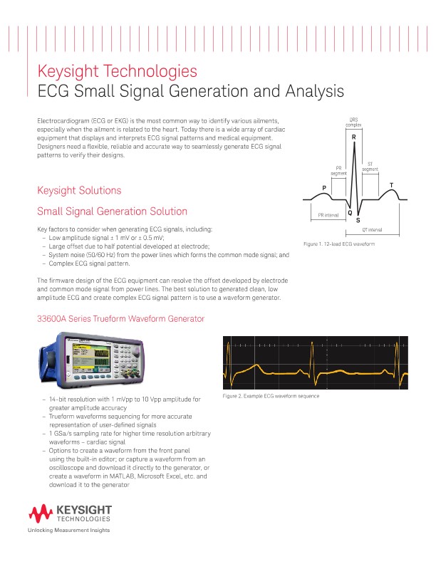 ECG Small Signal Generation and Analysis