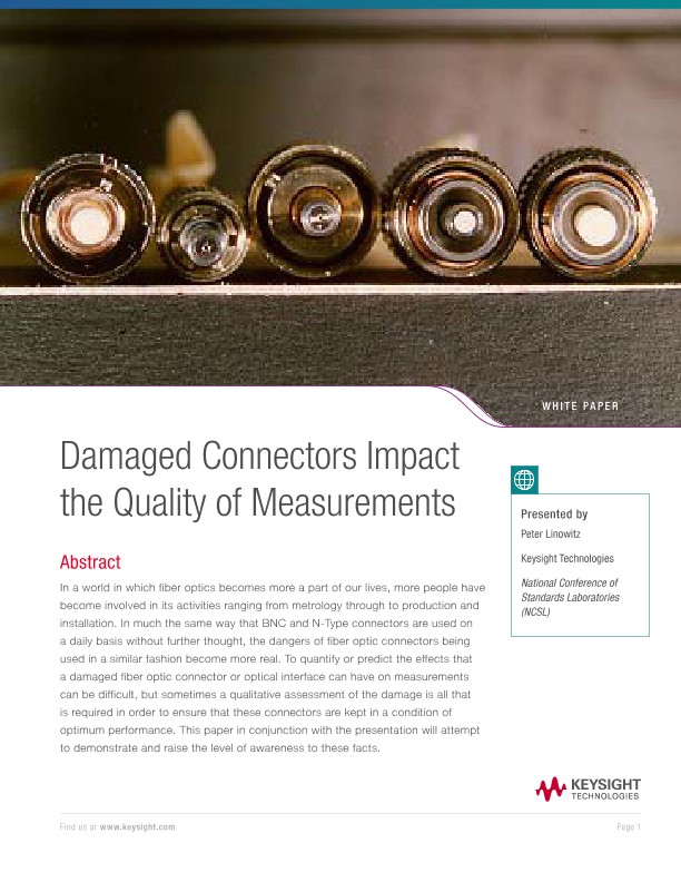 Damaged Connectors Impact the Quality of Measurements 