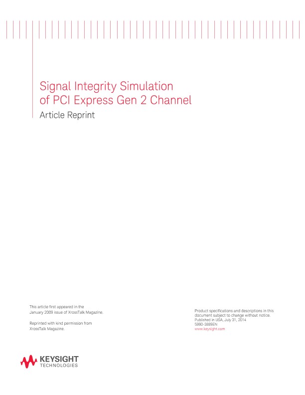 Signal Integrity Simulation of PCI Express Gen 2 Channel