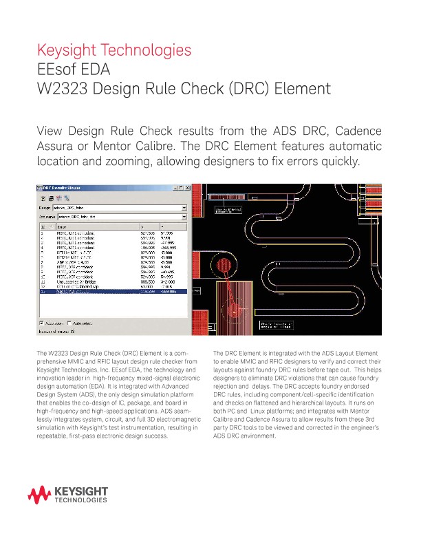 EEsof EDA W2323 Design Rule Check (DRC) Element
