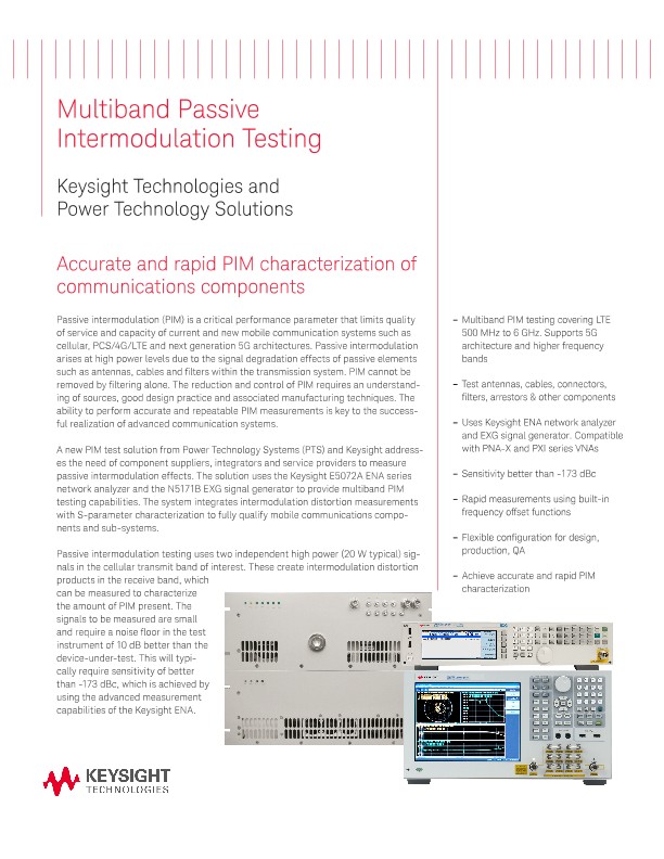 Multiband Passive Intermodulation Testing
