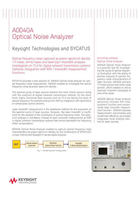 Optical Noise Analyzer