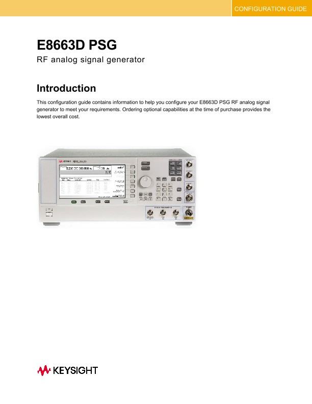 E8663D PSG RF Analog Signal Generator