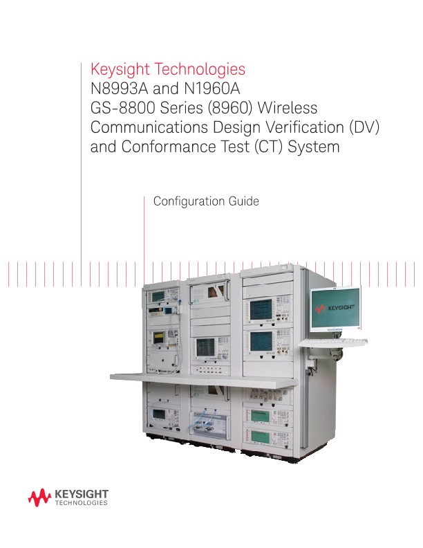 N8993A and N1960A GS-8800 Series (8960) Wireless Communications Design Verification (DV) and Conform