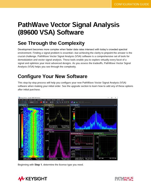 PathWave Vector Signal Analysis (89600 VSA) Software
