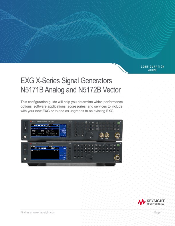 EXG X-Series Signal Generators N5171B Analog and N5172B Vector