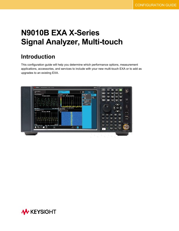 N9010B EXA X-Series Signal Analyzer, Multi-touch