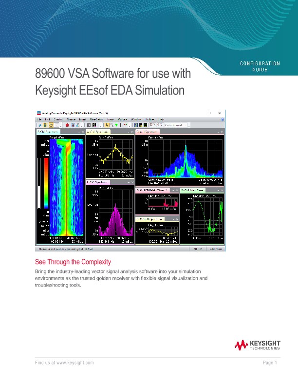 89600 VSA Software for use with Keysight EEsof EDA Simulation