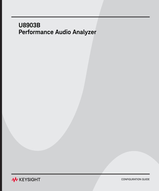 U8903B Performance Audio Analyzer Configuration Guide