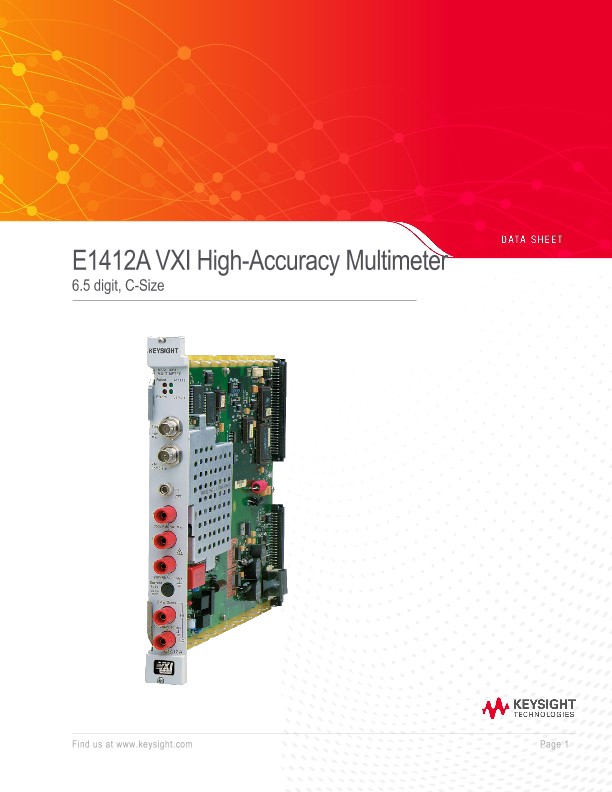 E1412A 6.5-Digit High-Accuracy Multimeter, C-Size 