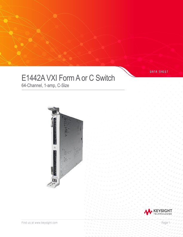 E1442A 64-Channel Form C or Form A Switch data sheet