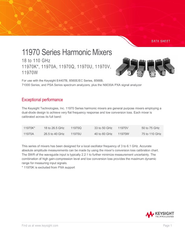 11970 Series Harmonic Mixers 