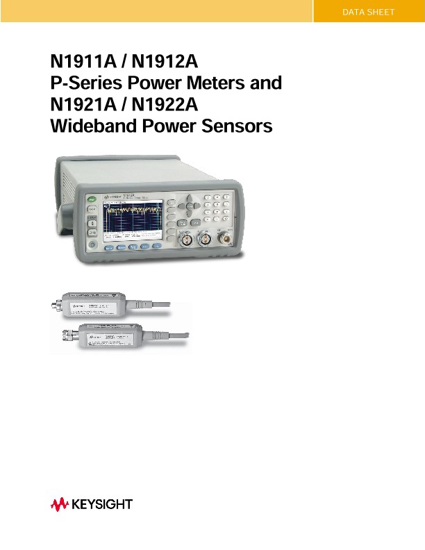 N1911A/N1912A P-Series Power Meters and N1921A/N1922A Wideband Power Sensors