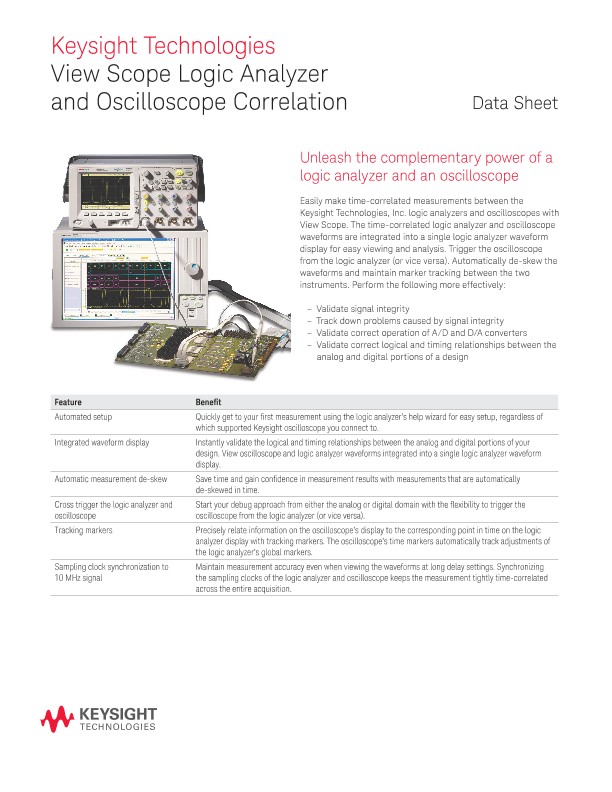 View Scope Logic Analyzer and Oscilloscope Correlation
