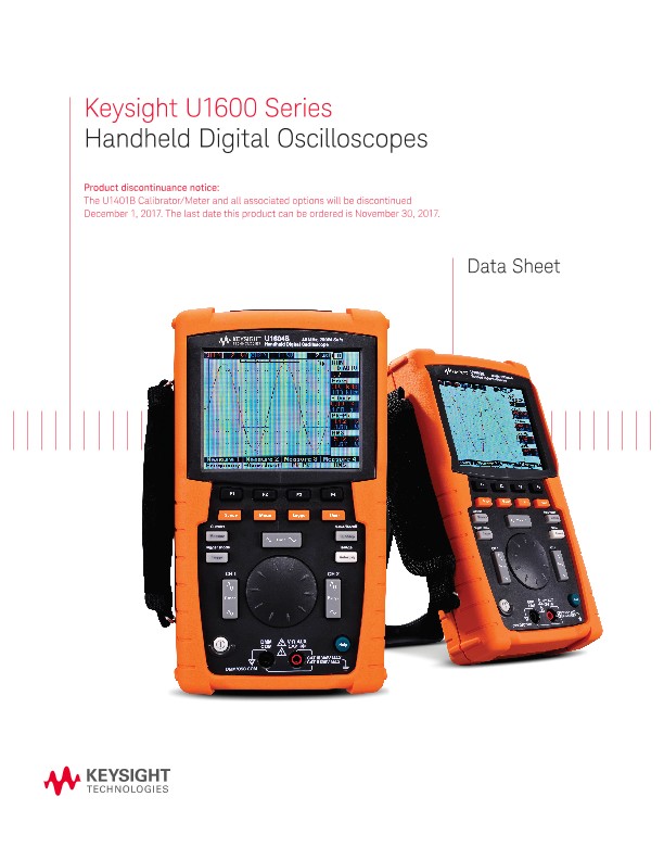 U1600 Series Handheld Digital Oscilloscopes - Datasheet