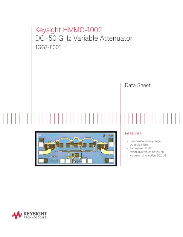 HMMC-1002 DC–50 GHz Variable Attenuator
