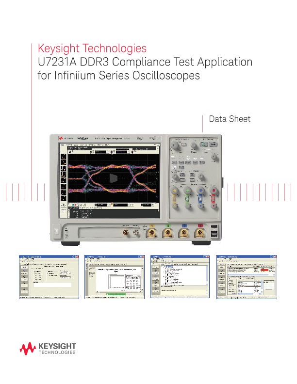 U7231A DDR3 Compliance Test Application for Infiniium Series Oscilloscopes 