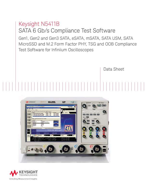 N5411B SATA 6 Gb/s Compliance Test Software 