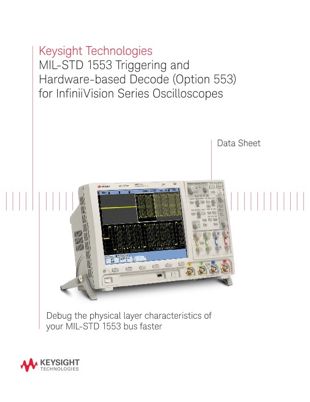 MIL-STD 1553 Triggering and Hardware-based Decode (Option 553) for InfiniiVision Series Oscilloscope