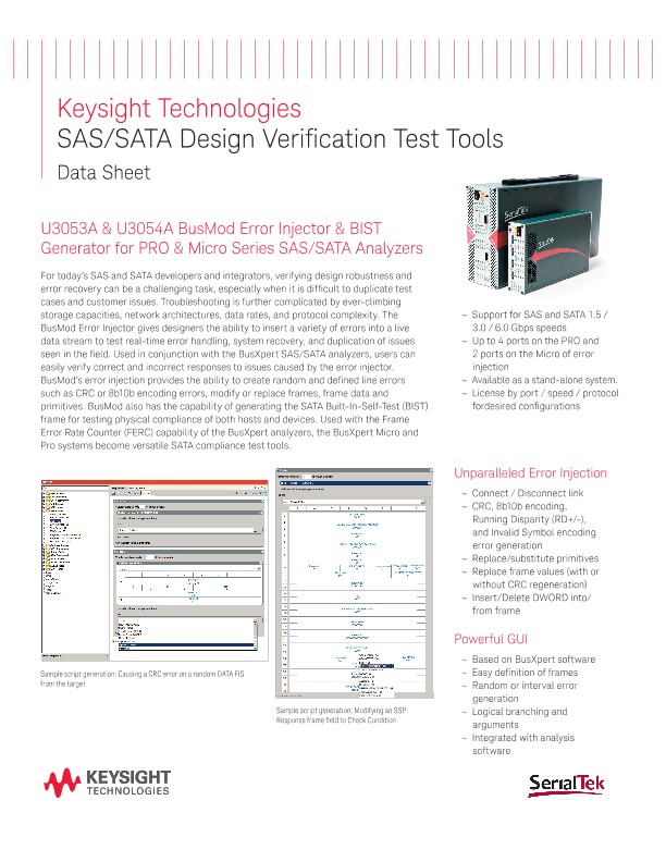 SAS/SATA Design Verification Test Tools 