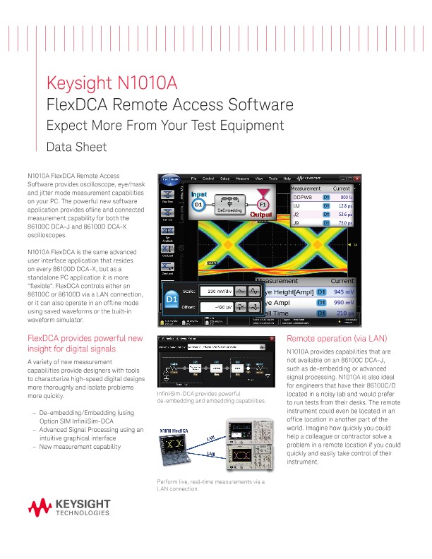 N1010A FlexDCA Remote Access Software 