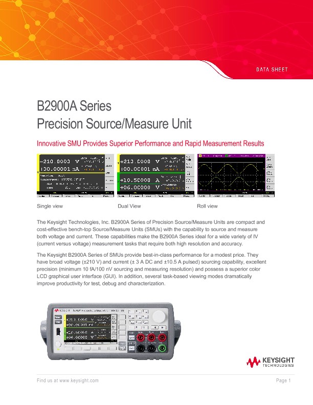 B2900A Series Precision Source/Measure Unit