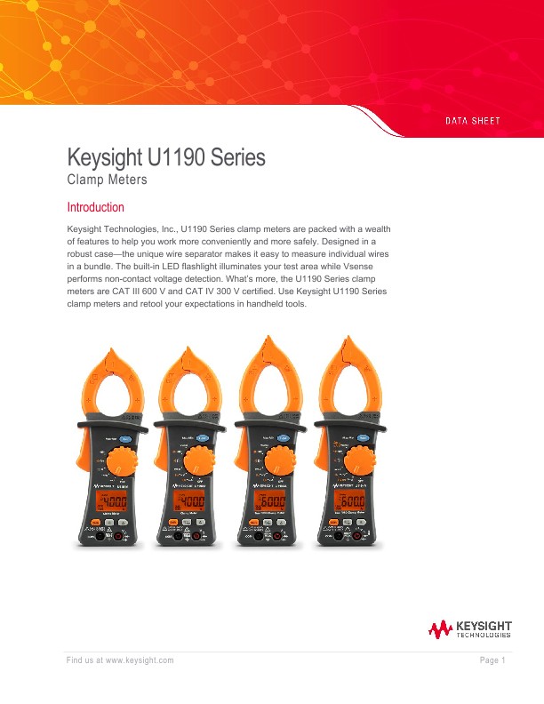 Keysight U1190 Series Clamp Meters