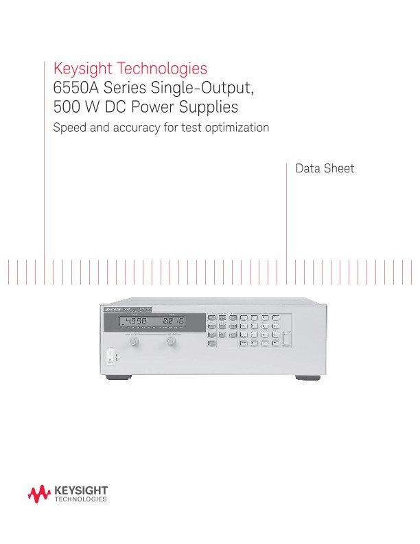 6550A Series Single-Output, 500 W DC Power Supplies