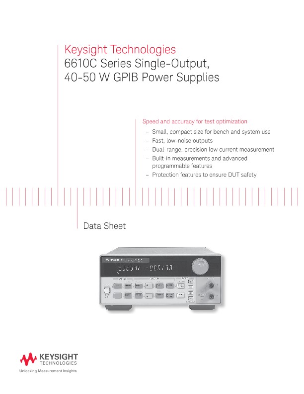 6610C Series Single-Output, 40-50 W GPIB Power Supplies