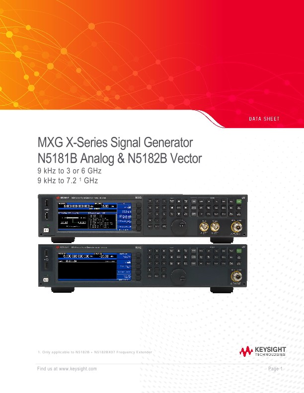 MXG X-Series Signal Generator N5181B Analog & N5182B Vector