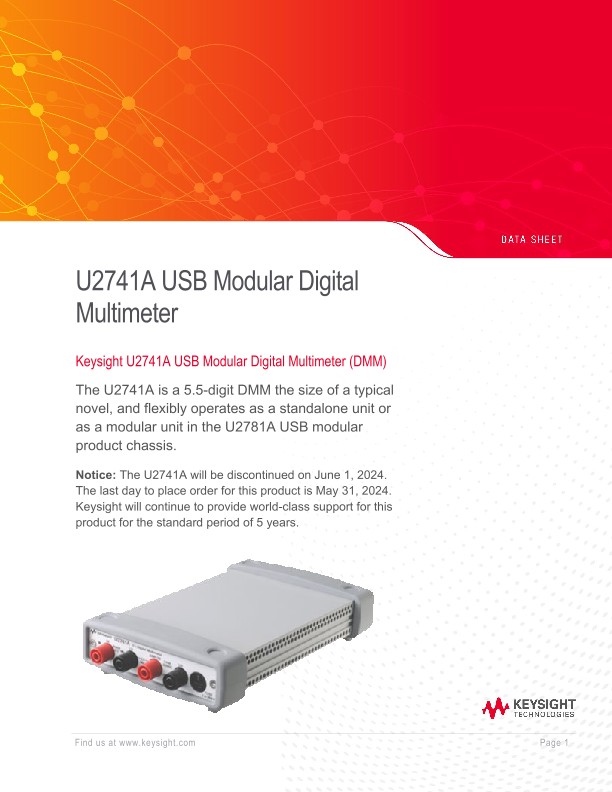 U2741A USB Modular Digital Multimeter