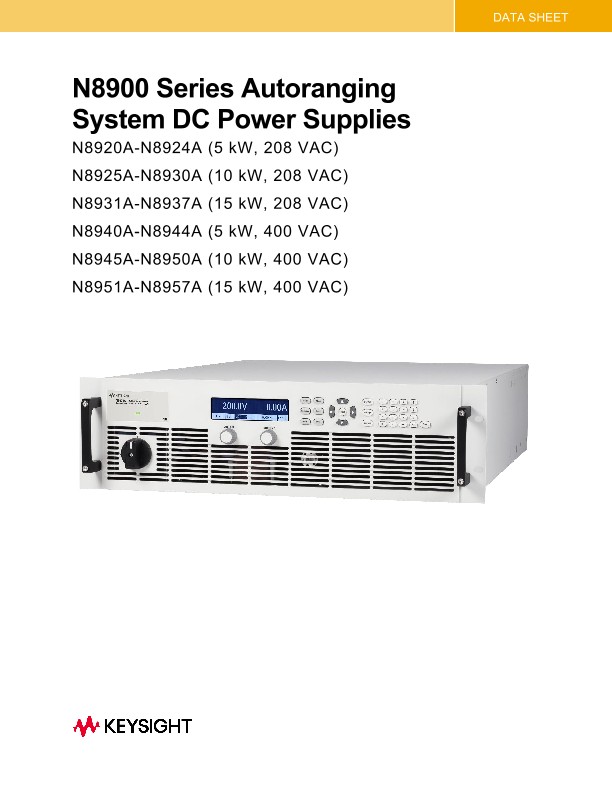 N8900 Series Autoranging System DC Power Supplies