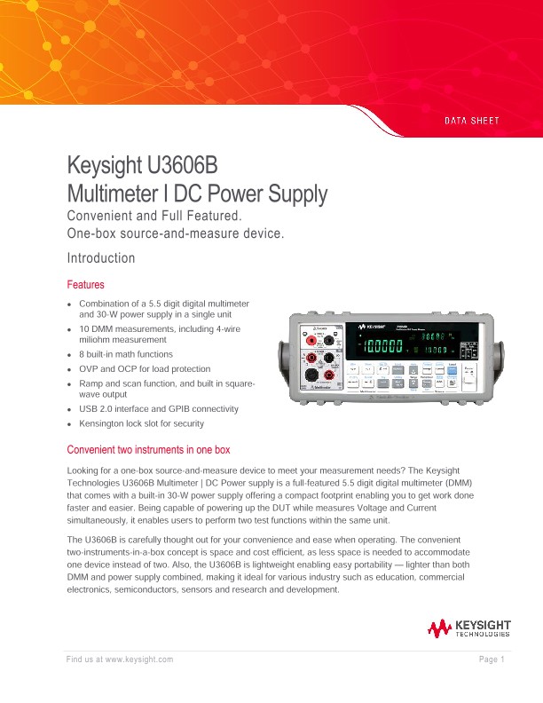 U3606B Multimeter I DC Power Supply